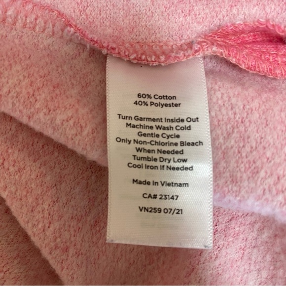 TALBOTS Petite Small Pink Heather Featherweight Fleece Wrap Neck‎ Pullover Top - Picture 13 of 13